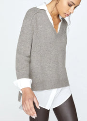 Brochu Walker V-neck Printed Layered Pullove