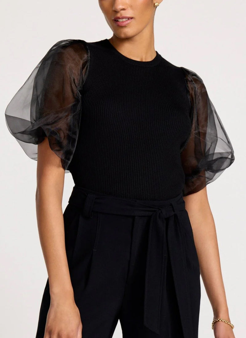 Marie Mesh Puffer Sleeve Top by Brochu Walker at Andrews