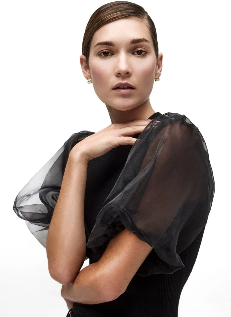 Marie Mesh Puffer Sleeve Top by Brochu Walker at Andrews