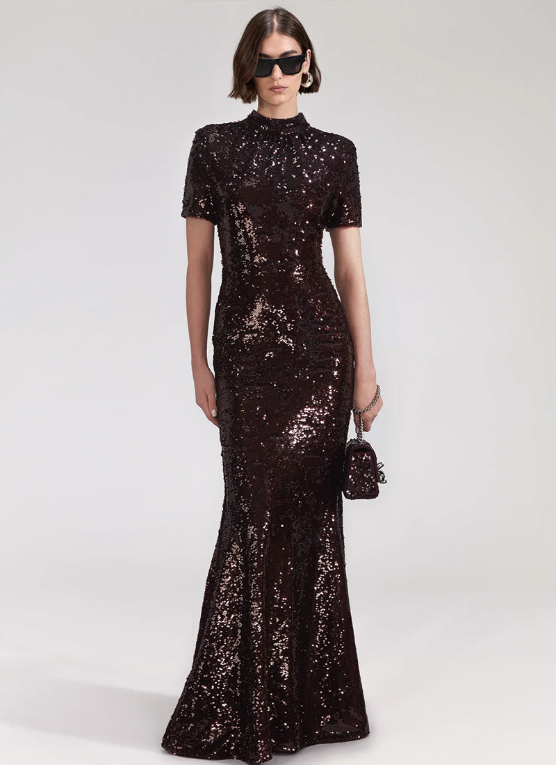 Self-Portrait Sequin Maxi Dress