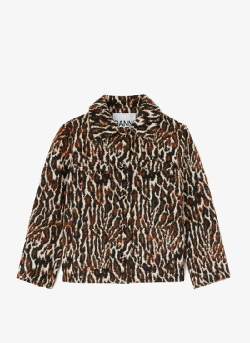Brushed Leopard Jacquard Blazer