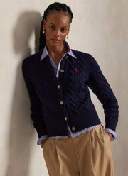 Cable Knit Cashmere Blend Cardigan