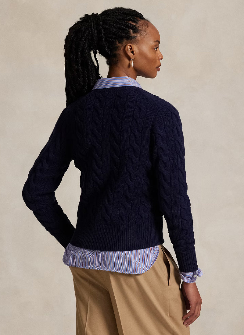 Cable Knit Cashmere Blend Cardigan