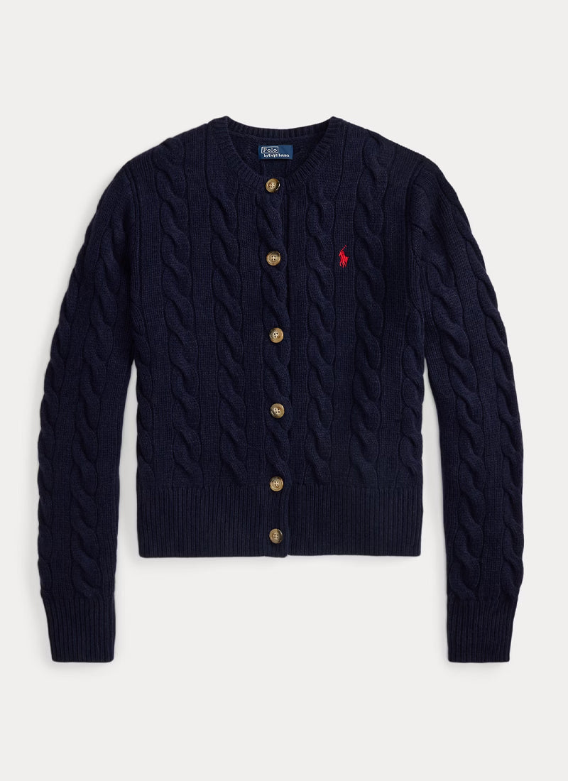 Cable Knit Cashmere Blend Cardigan