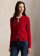 Cable Knit Wool Blend Cardigan