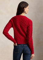 Cable Knit Wool Blend Cardigan