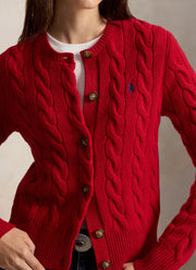 Cable Knit Wool Blend Cardigan