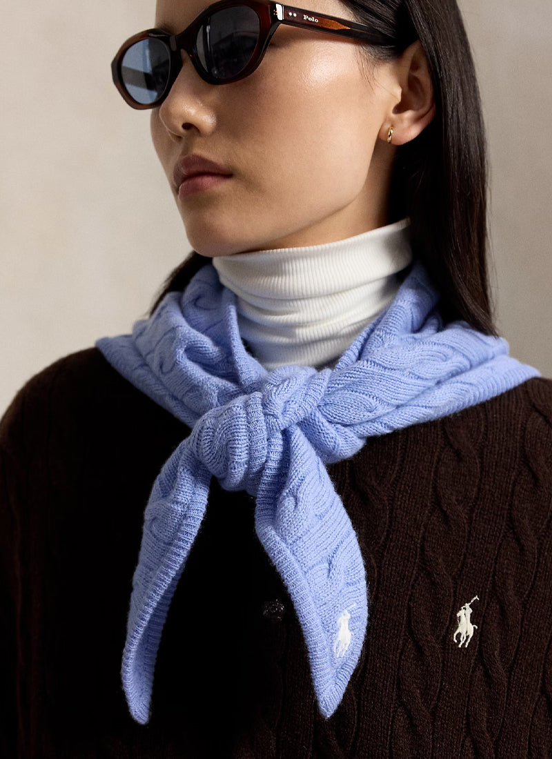 Cable Triangle Scarf