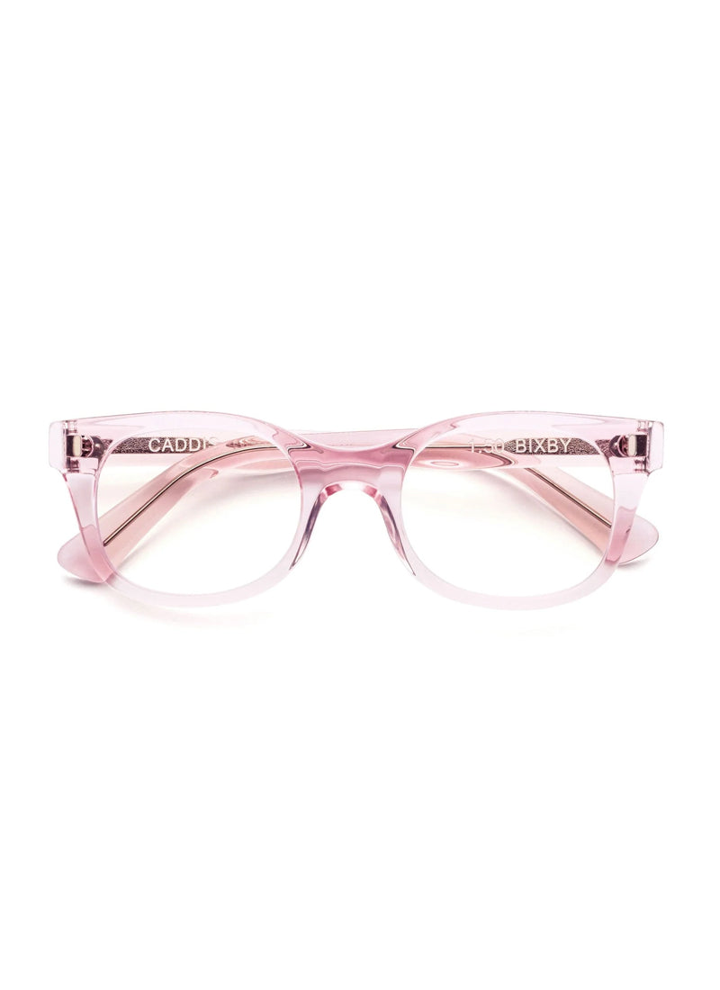 Caddis Bixby Polished Clear Pink Reading Glasses