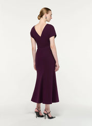  Flower Brooch Cady Midi Dress by ROLAND MOURET at Andrews 
