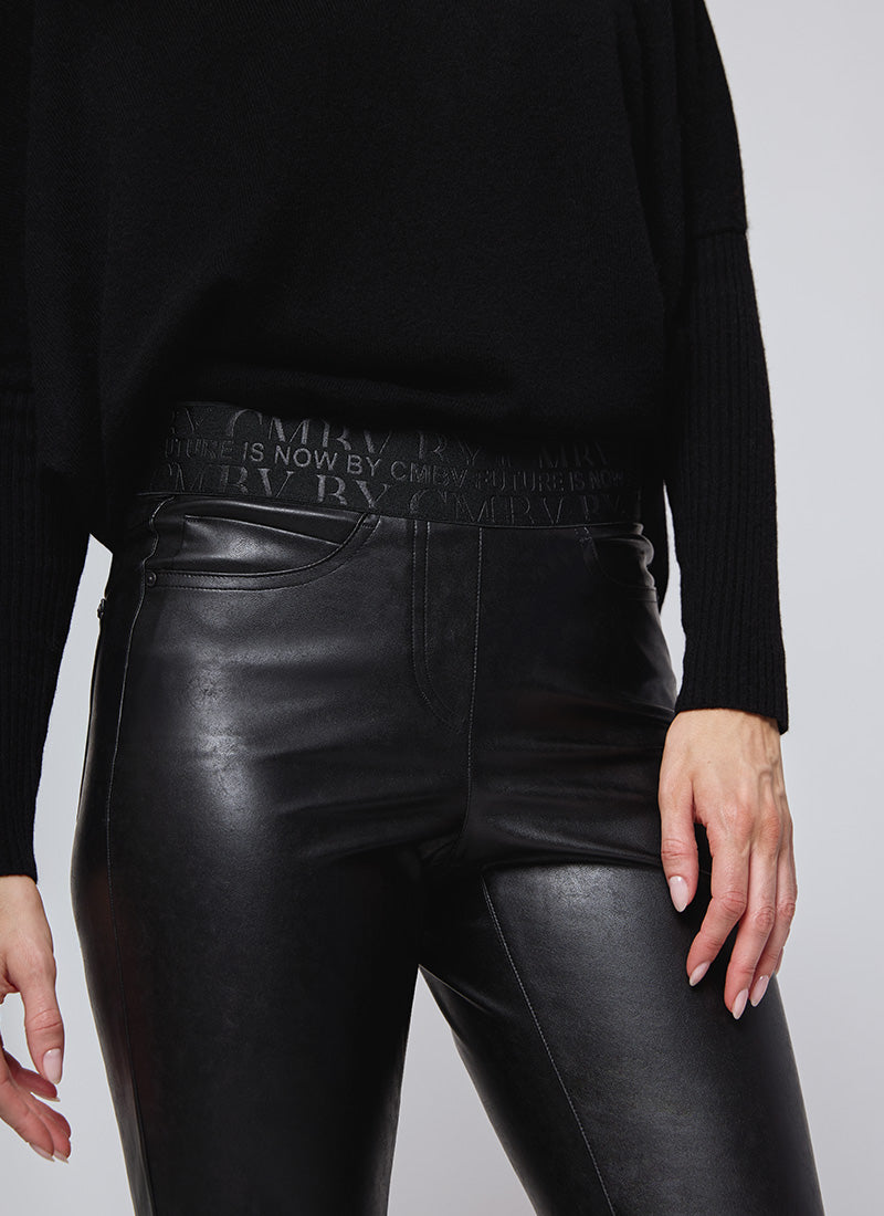 Faux Fabric Faux Leather Quilted Leggings Felice Flared Faux