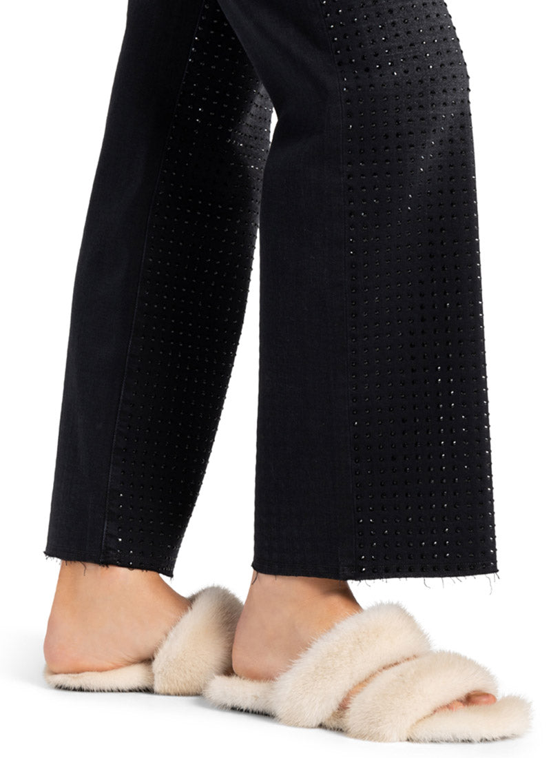 Cambio Tess Studded Wide-Leg Jean