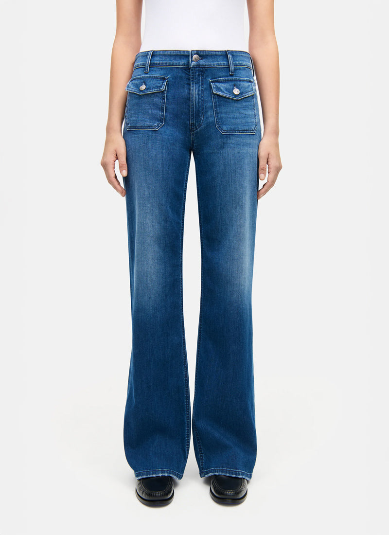 Cambio Aimee Patch Pocket Wide Leg Jeans