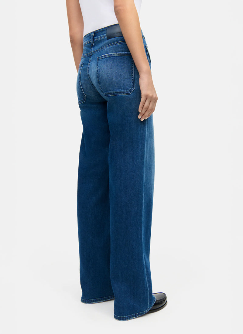 Cambio Aimee Patch Pocket Wide Leg Jeans