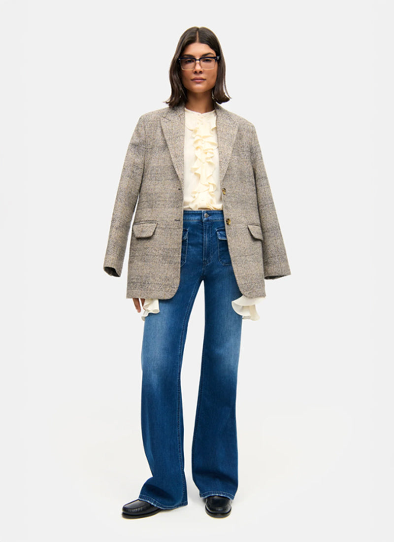 Cambio Aimee Patch Pocket Wide Leg Jeans