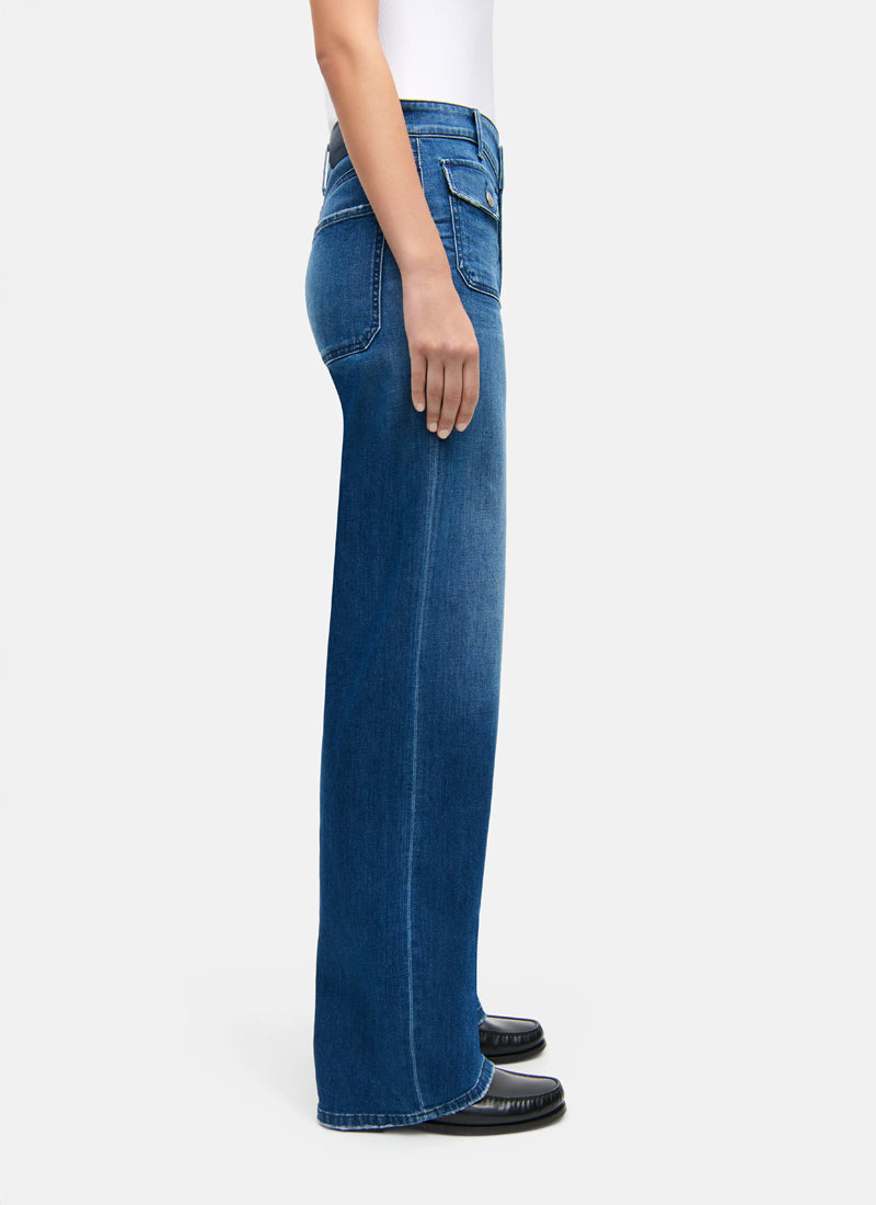 Cambio Aimee Patch Pocket Wide Leg Jeans