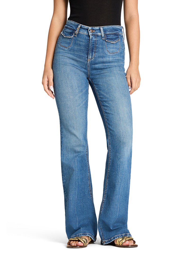 Fabienne Flap Pocket Flare Jeans by Cambio | Andrews
