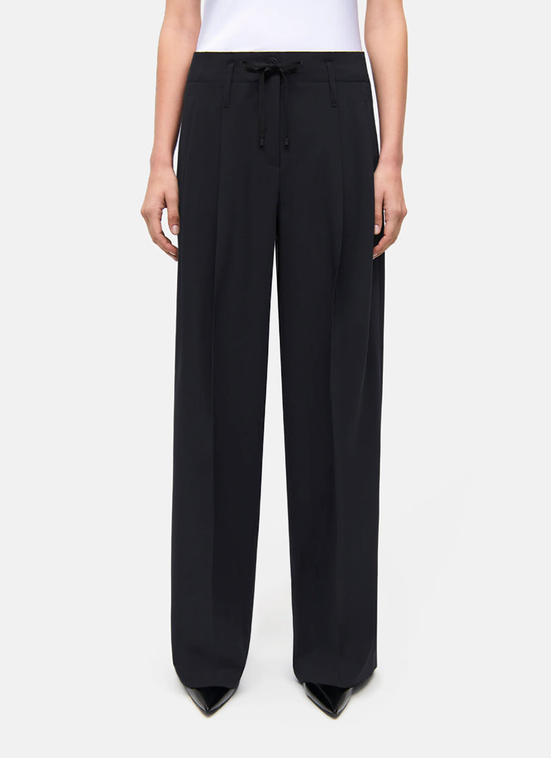 Addison Wide Leg Drawstring Pleat Trouser by Cambio | Andrews