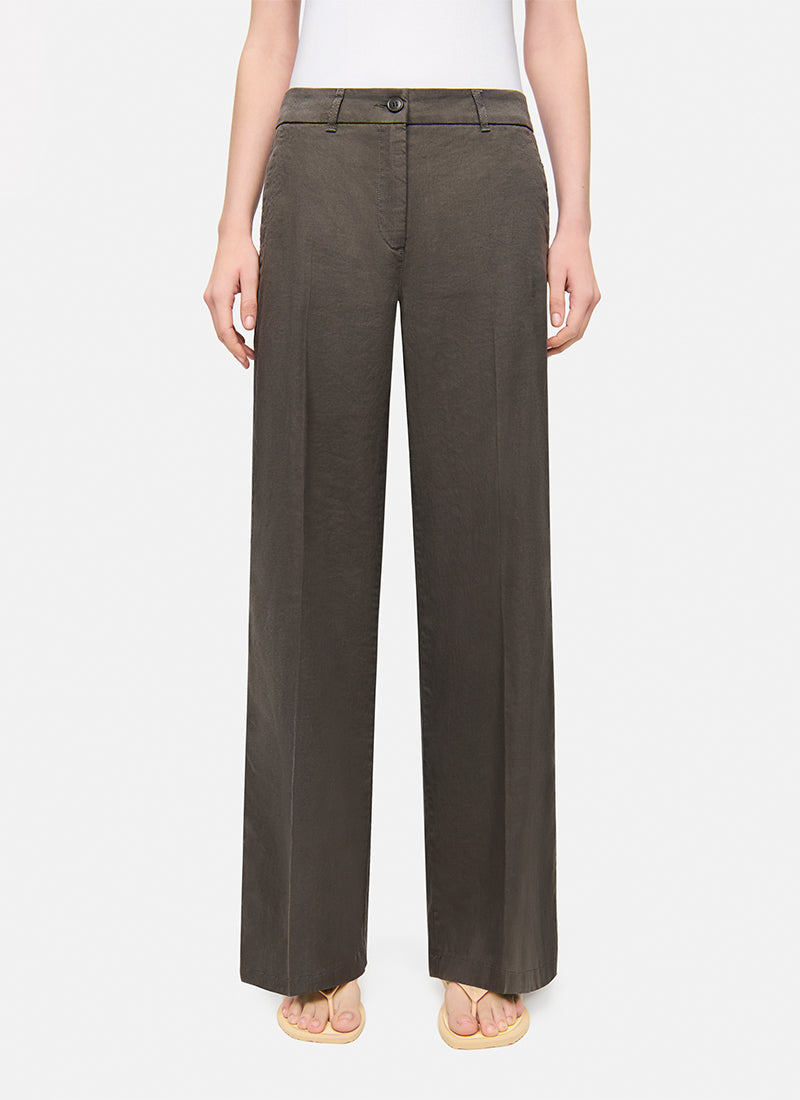 Adrienne Linen A Line Long Pant by Cambio