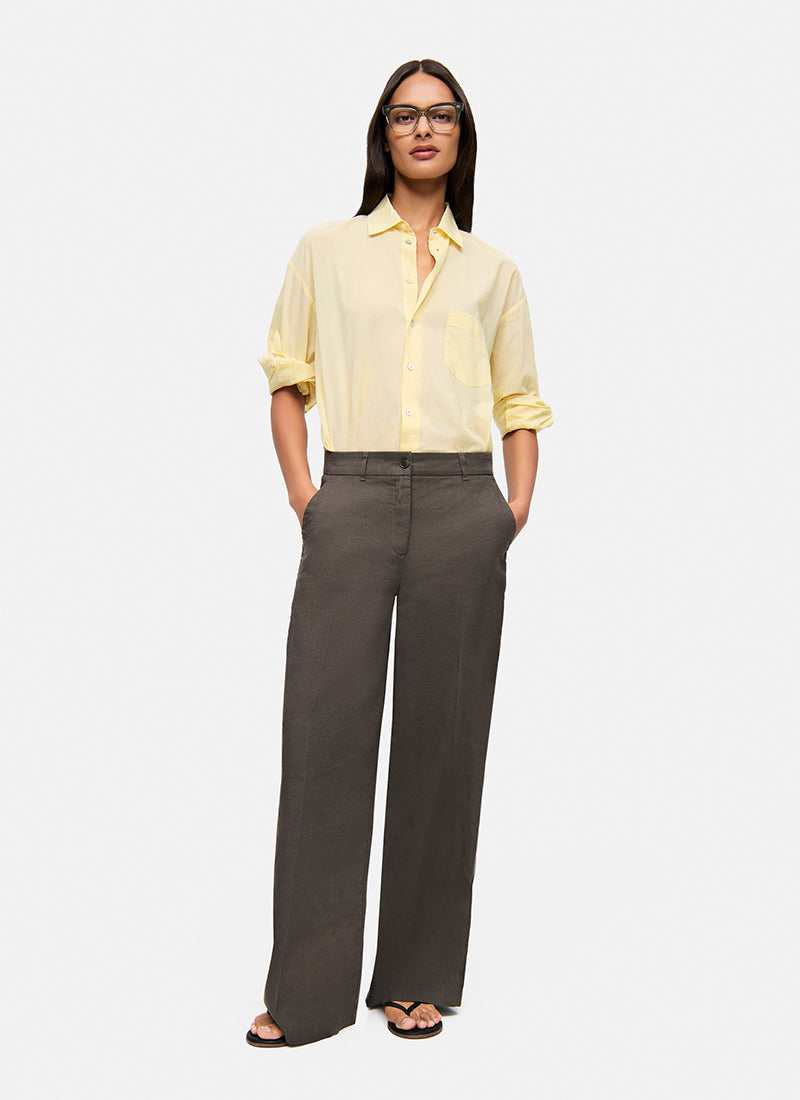 Adrienne Linen A Line Long Pant by Cambio