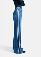 Cambio Alek Side Stripe Wide Leg Jeans