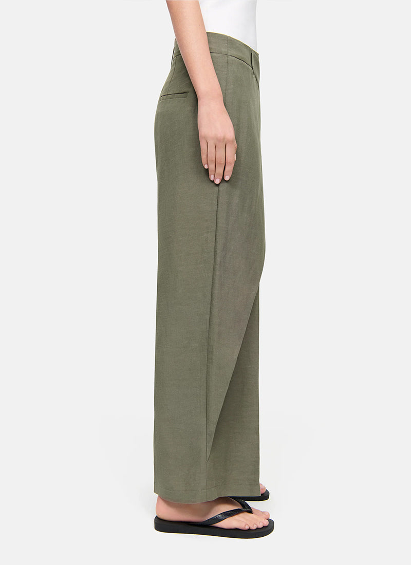 Cambio Anais Crop Linen Cross Front Pant