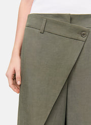 Cambio Anais Crop Linen Cross Front Pant