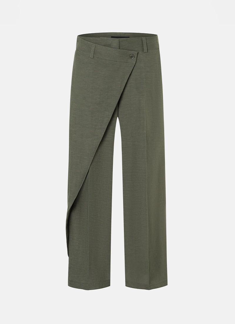 Cambio Anais Crop Linen Cross Front Pant