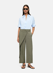 Cambio Anais Crop Linen Cross Front Pant