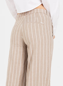California Crop Linen Pinstripe Pant