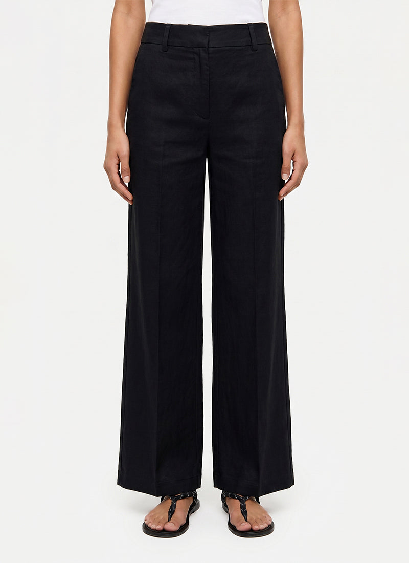 California Linen Wide Leg Coal by Cambio