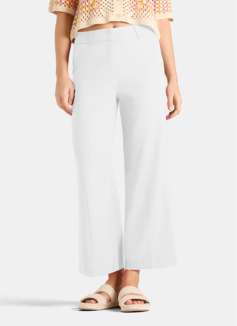 California Linen Wide Leg Pure White by Cambio