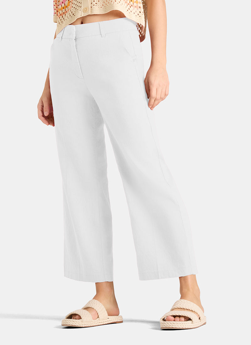 California Linen Wide Leg Pure White by Cambio