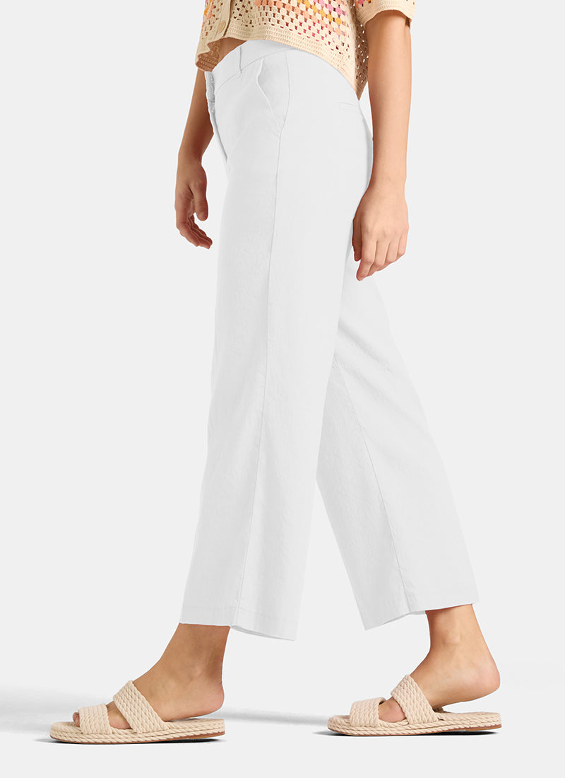 California Linen Wide Leg Pure White by Cambio