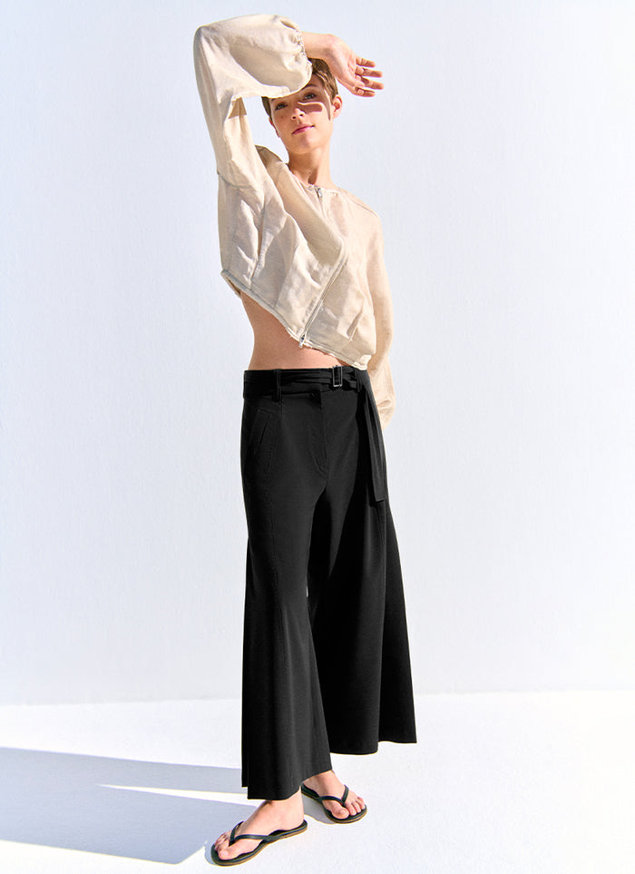 Cambio Celeste Belt Techno Crop Pant