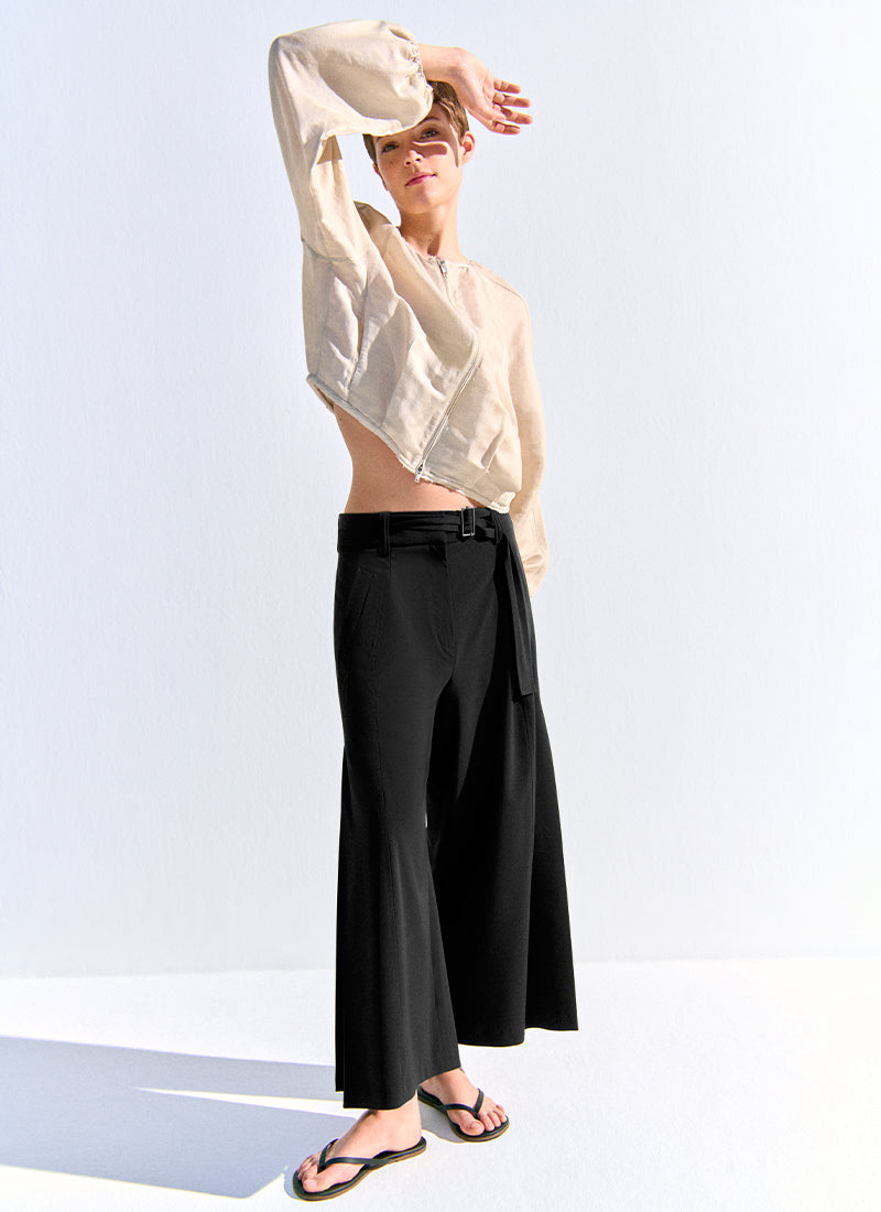 Cambio Celeste Belt Techno Crop Pant