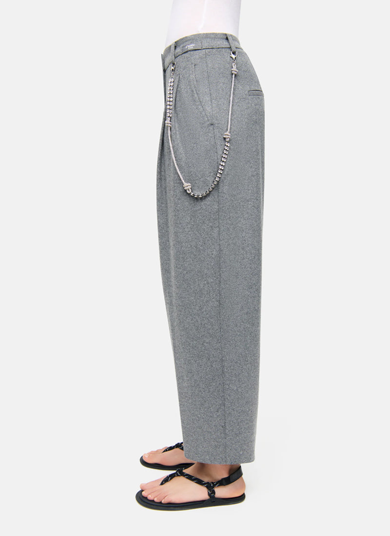 Emilie Flannel Jersey Crystal Chain Pant