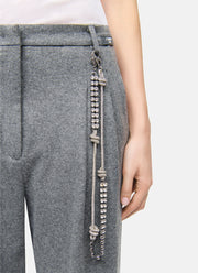 Cambio Emilie Flannel Jersey Crystal Chain Pant