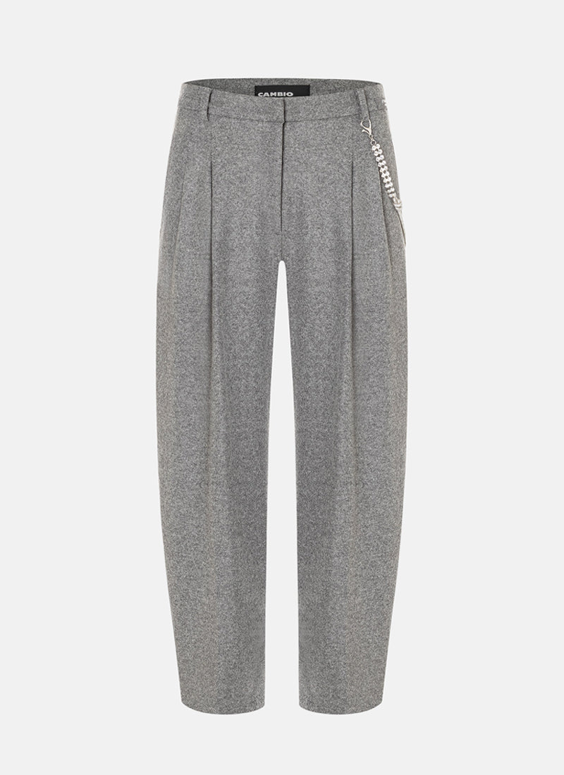 Cambio Emilie Flannel Jersey Crystal Chain Pant