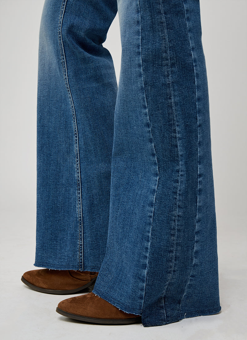 Fabienne Side Seam Patch Flare Jeans