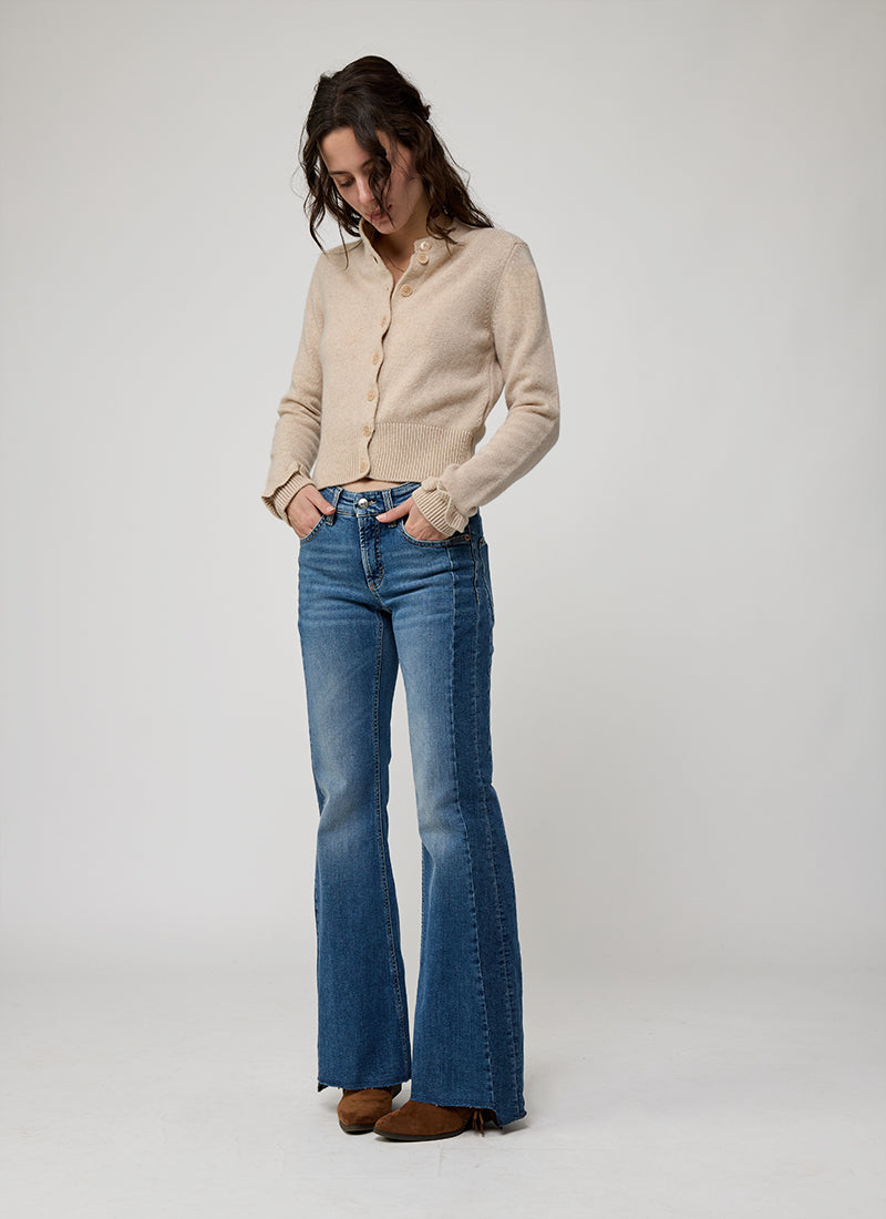 Fabienne Side Seam Patch Flare Jeans