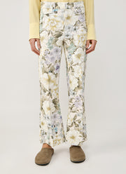 Cambio Fabienne Floral Cropped Flare Jeans