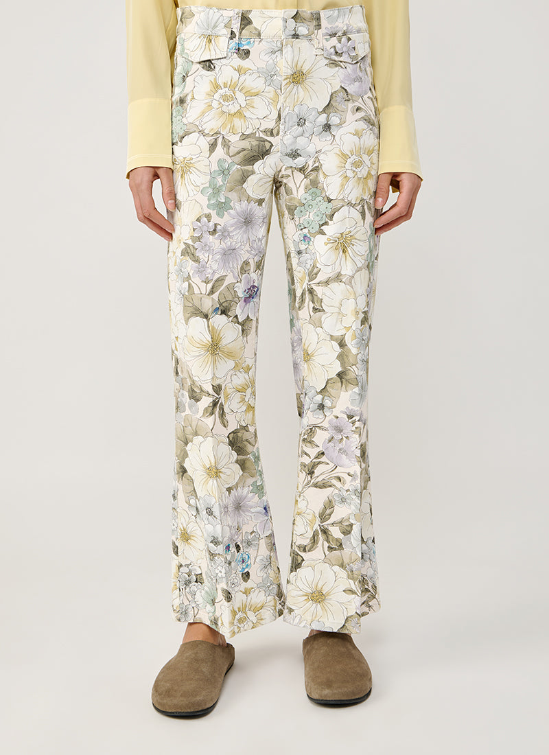 Cambio Fabienne Floral Cropped Flare Jeans