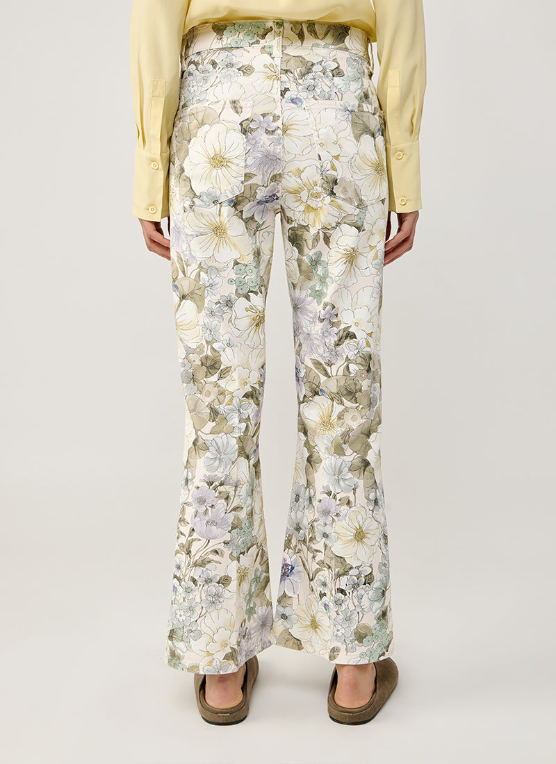 Cambio Fabienne Floral Cropped Flare Jeans