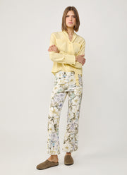 Cambio Fabienne Floral Cropped Flare Jeans