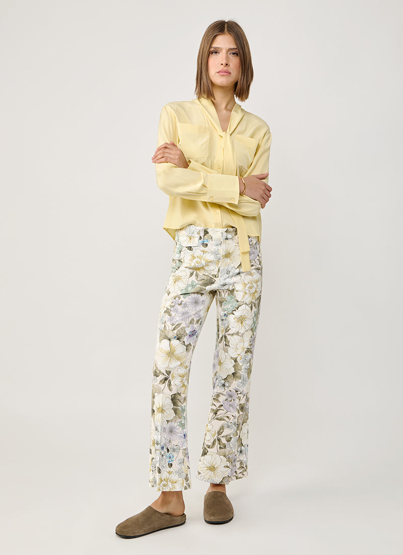 Cambio Fabienne Floral Cropped Flare Jeans