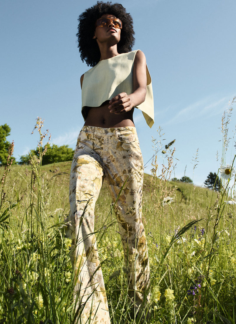 Fabienne Floral Cropped Flare Jeans by Cambio | Andrews