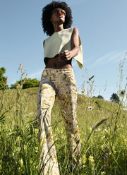 Cambio Fabienne Floral Cropped Flare Jeans