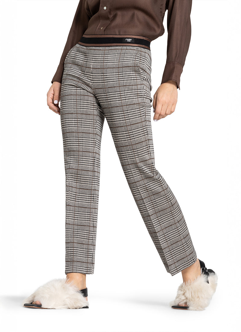 Cambio Francoise Cropped Glencheck Pant
