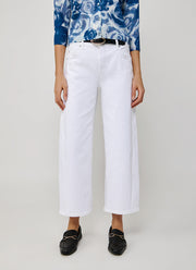 Cambio Oria Pure White Wide Leg Jeans